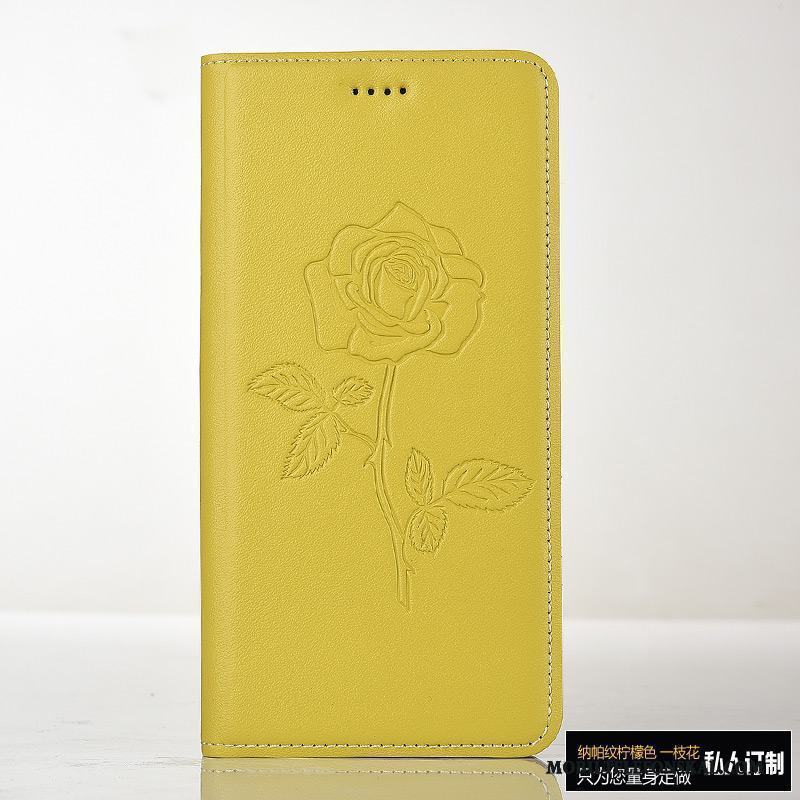 Mi Mix 2 Mobil Telefon Täcka Läderfodral Äkta Läder Skydd Skal Telefon Gul
