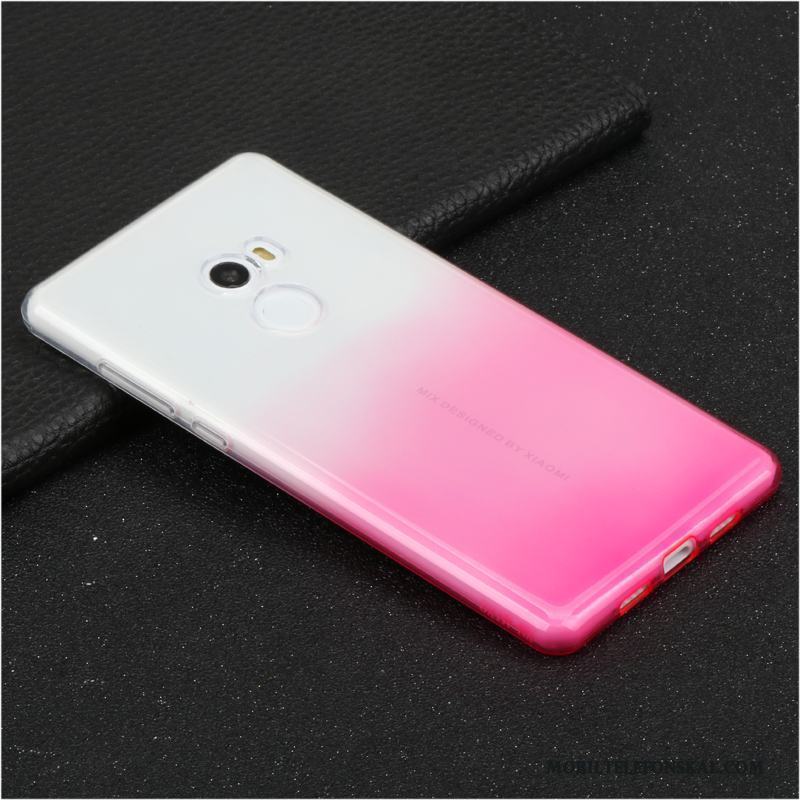 Mi Mix 2 Purpur Silikon Transparent Skal Liten All Inclusive Fallskydd