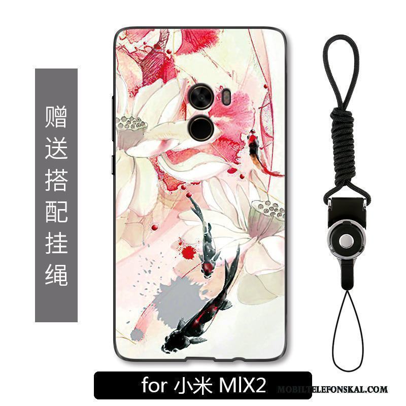 Mi Mix 2 Skal Kinesisk Stil Carp Liten Mode Bläck Målning Fodral Skydd