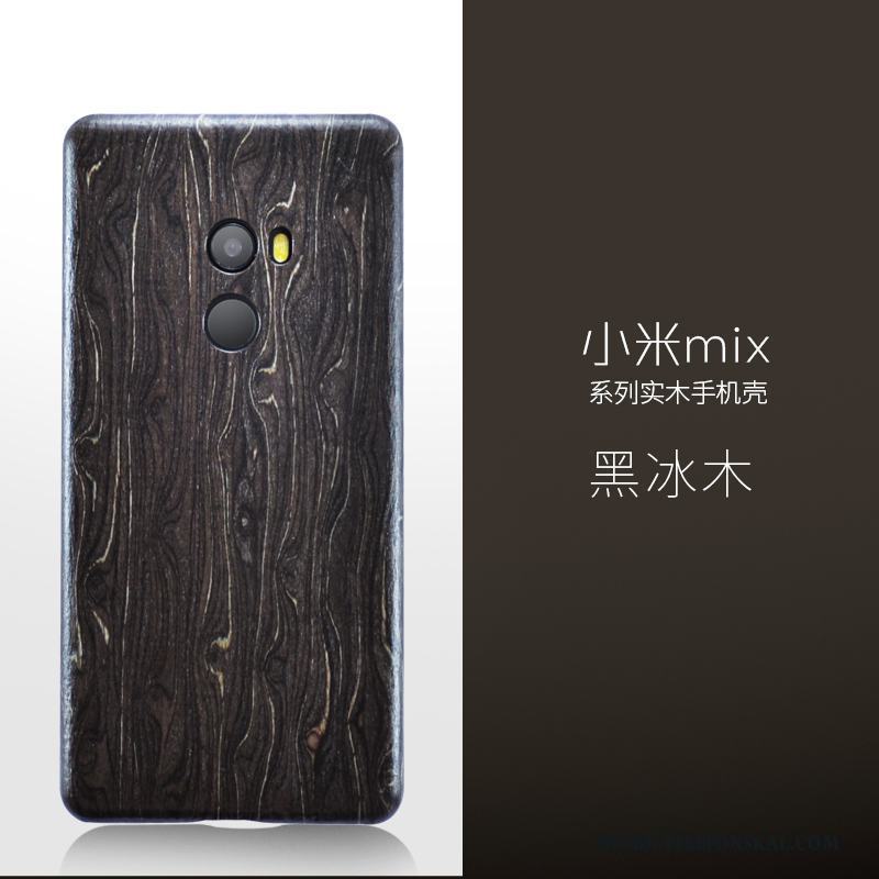 Mi Mix 2 Skal Telefon Slim Röd All Inclusive Trä Wood Skydd