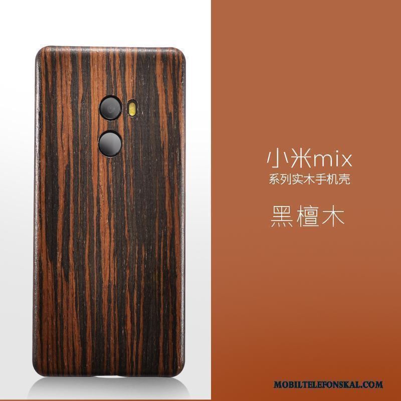 Mi Mix 2 Skal Telefon Slim Röd All Inclusive Trä Wood Skydd