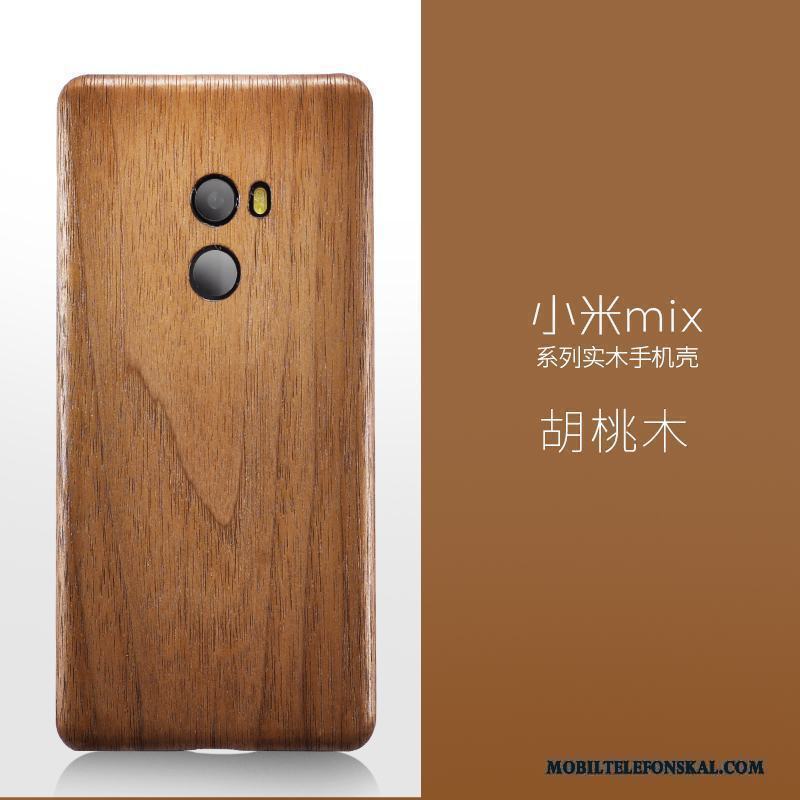 Mi Mix 2 Skal Telefon Slim Röd All Inclusive Trä Wood Skydd