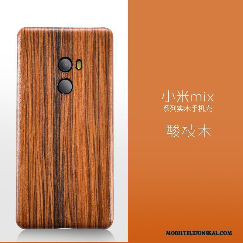 Mi Mix 2 Skal Telefon Slim Röd All Inclusive Trä Wood Skydd