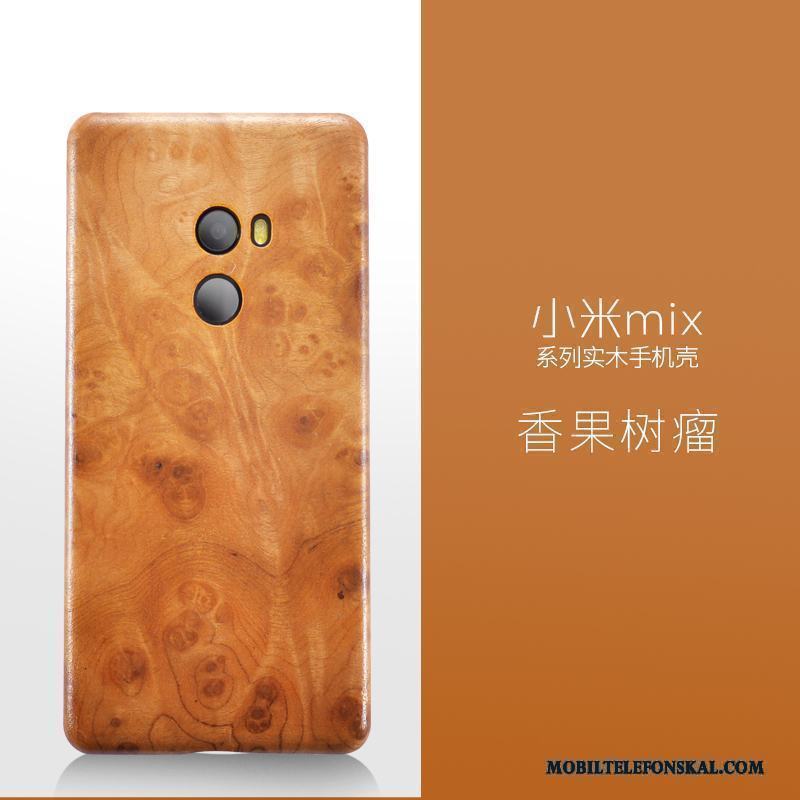 Mi Mix 2 Skal Telefon Slim Röd All Inclusive Trä Wood Skydd