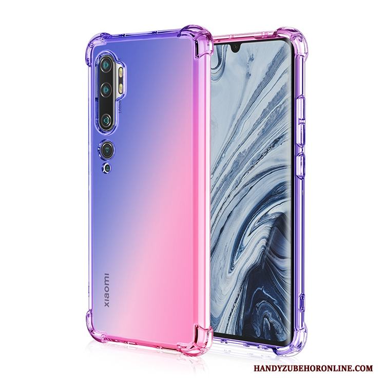 Mi Note 10 Skal Fallskydd Gradient Liten Rosa All Inclusive Regnbåge Silikon