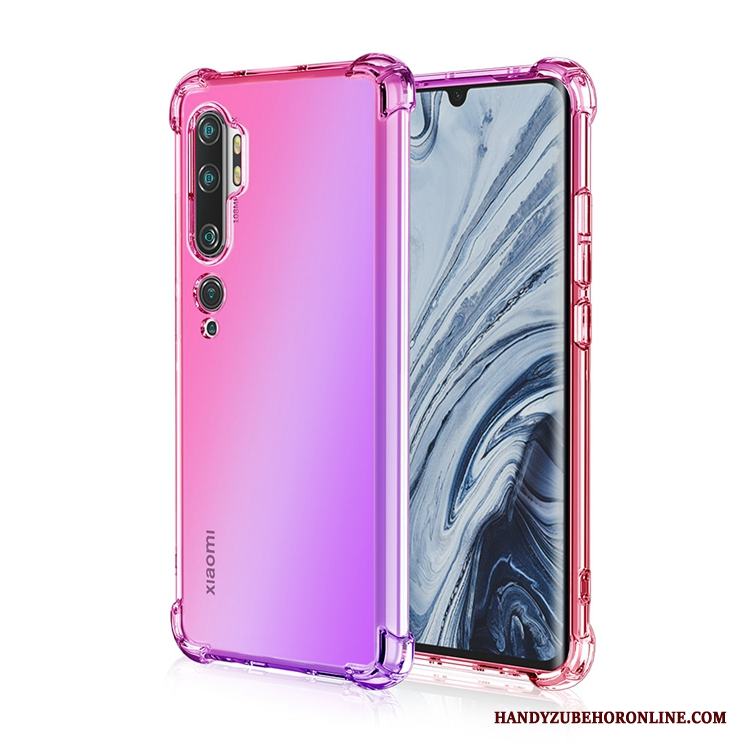 Mi Note 10 Skal Fallskydd Gradient Liten Rosa All Inclusive Regnbåge Silikon