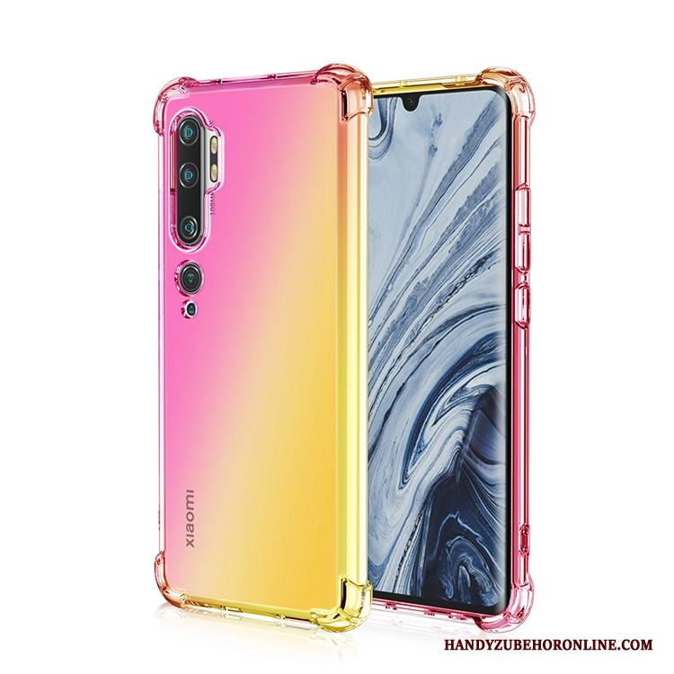 Mi Note 10 Skal Fallskydd Gradient Liten Rosa All Inclusive Regnbåge Silikon