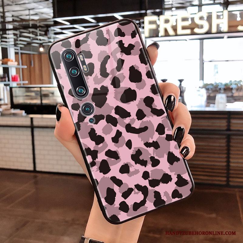 Mi Note 10 Spegel Leopard Skal Telefon Liten Glas Kreativa Rosa