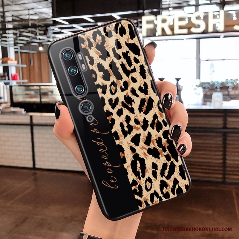 Mi Note 10 Spegel Leopard Skal Telefon Liten Glas Kreativa Rosa