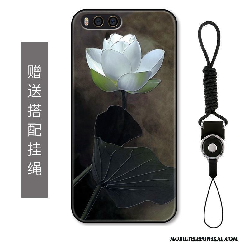 Mi Note 2 Lyxiga Skal Telefon Konst Blommor Bläck Målning Liten Fodral