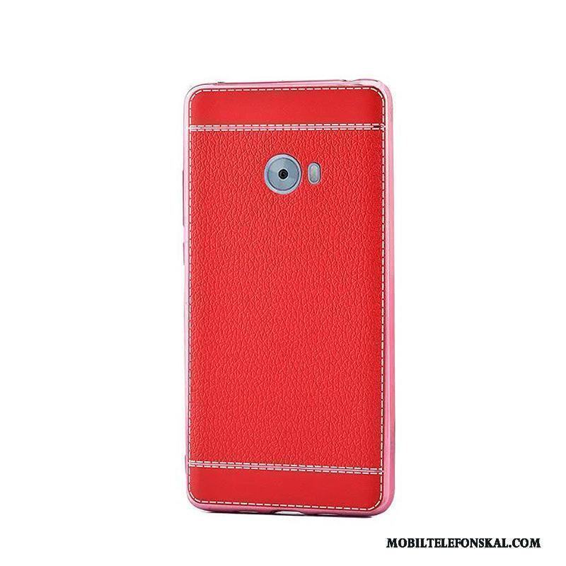Mi Note 2 Röd Plating Läder Business Skal Telefon Skydd Mjuk