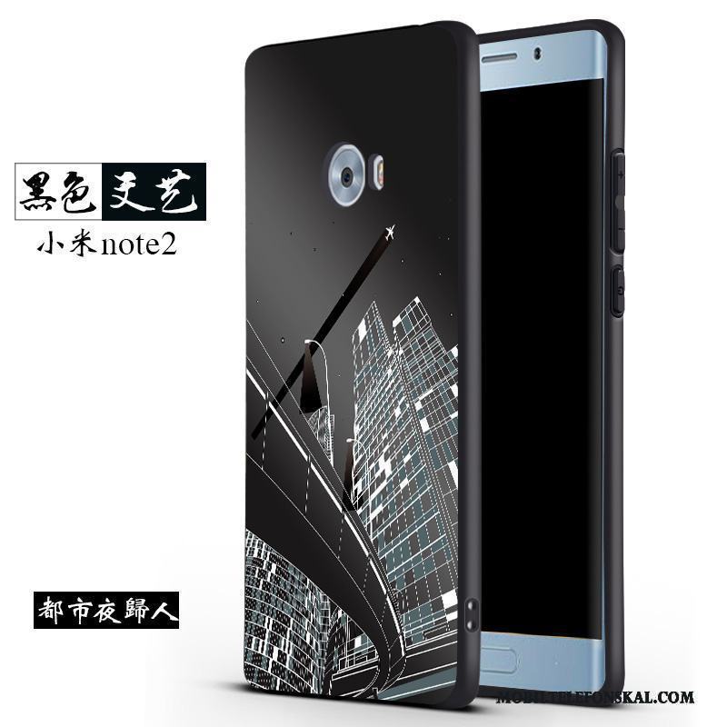 Mi Note 2 Skal Nubuck Trend Skydd Personlighet Silikon Svart Bakre Omslag