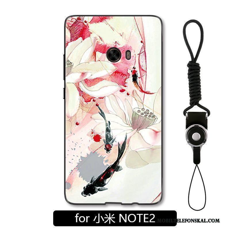 Mi Note 2 Skal Telefon Carp Skydd Konst Kinesisk Stil Bläck Målning Liten