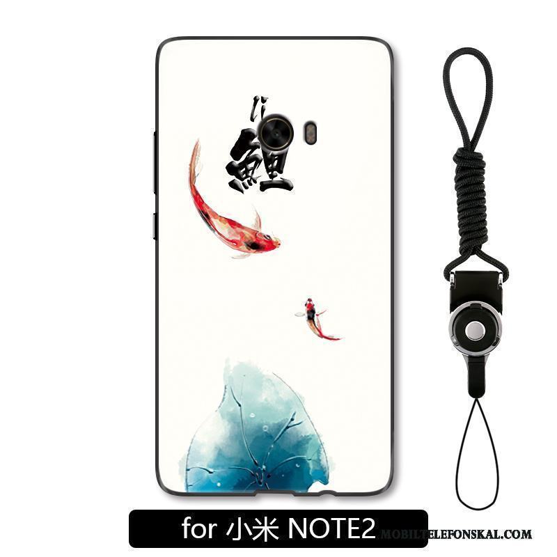 Mi Note 2 Skal Telefon Carp Skydd Konst Kinesisk Stil Bläck Målning Liten