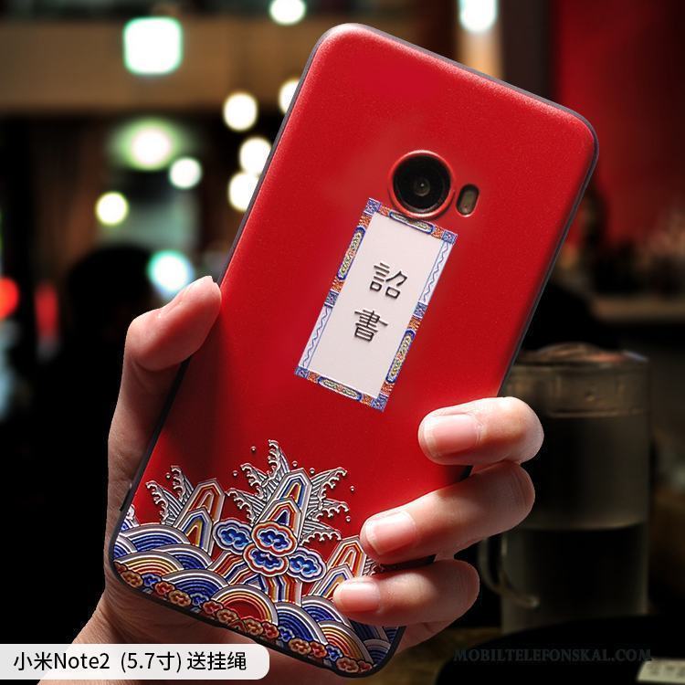 Mi Note 2 Skal Trend Röd Silikon Fodral Kreativa Fallskydd Mjuk