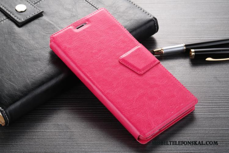 Mi Note 3 Fodral Mobil Telefon Röd Fallskydd Trend Skal Telefon Läderfodral