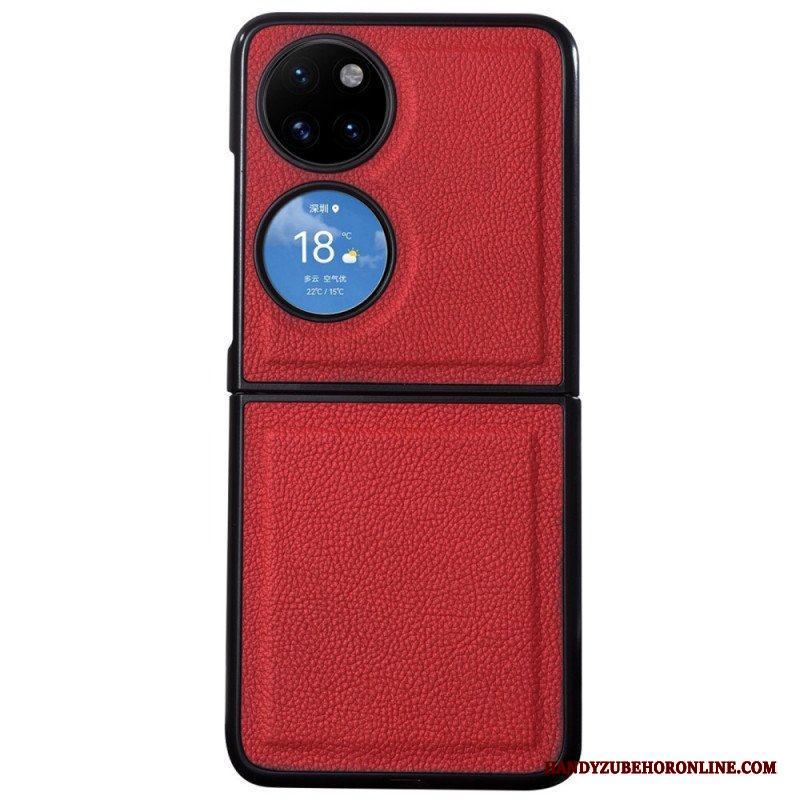 Mobilskal Huawei P50 Pocket Design I Äkta Läder