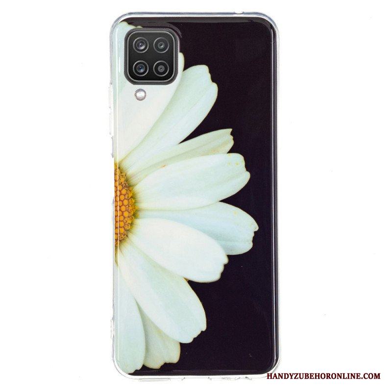 Mobilskal Samsung Galaxy M12 / A12 Fluorescerande Blommor