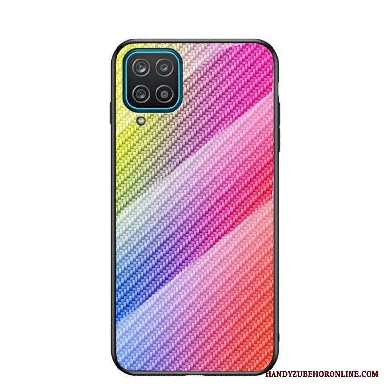 Mobilskal Samsung Galaxy M12 / A12 Kolfiberhärdat Glas