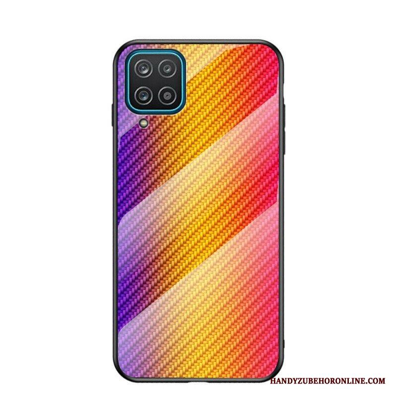 Mobilskal Samsung Galaxy M12 / A12 Kolfiberhärdat Glas