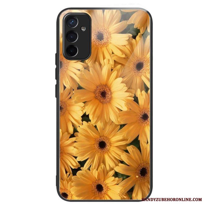 Mobilskal Samsung Galaxy M13 Solblommor Härdat Glas