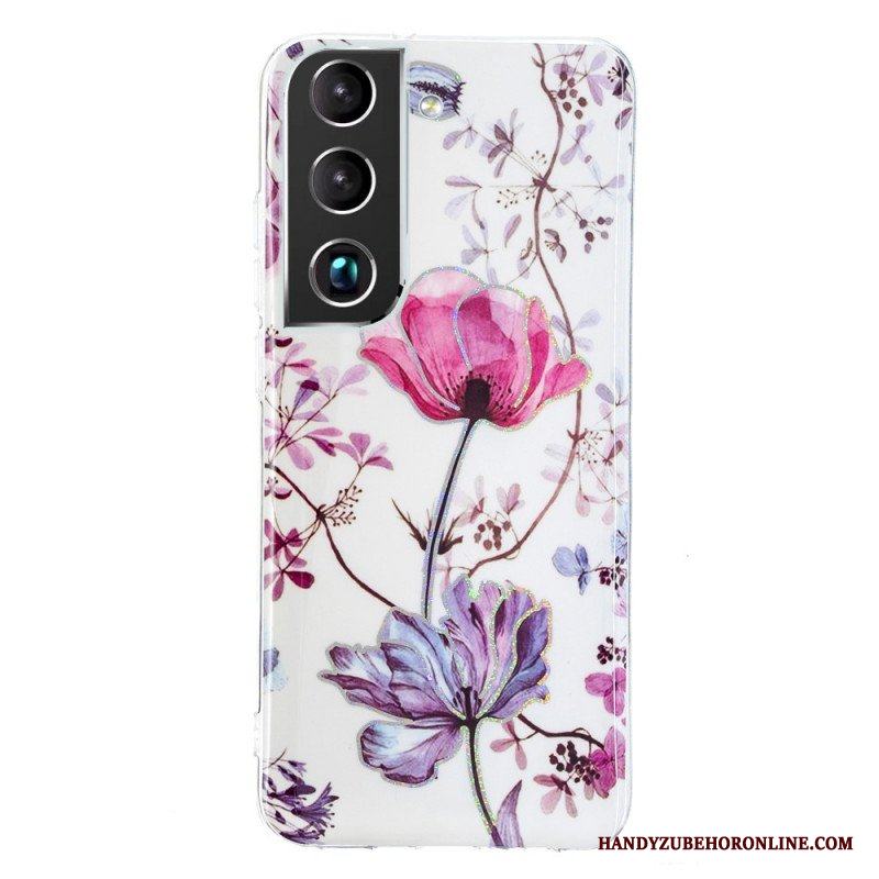 Mobilskal Samsung Galaxy S22 5G Marmorerade Blommor