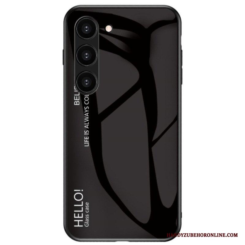 Mobilskal Samsung Galaxy S23 5G Härdat Glas Hej
