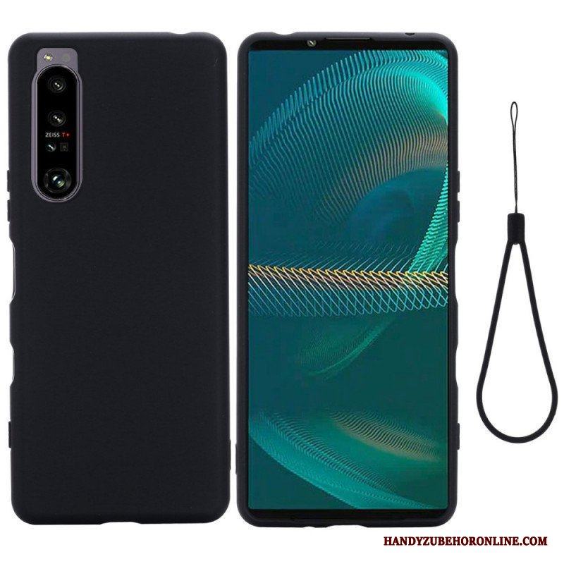 Mobilskal Sony Xperia 1 IV Med Kedjar Strappy Flytande Silikon