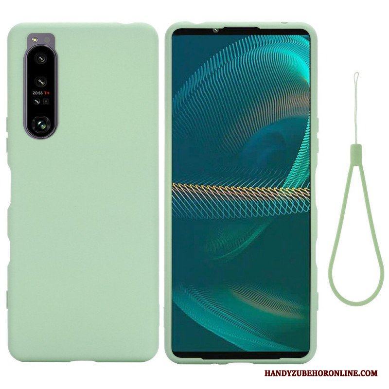 Mobilskal Sony Xperia 1 IV Med Kedjar Strappy Flytande Silikon