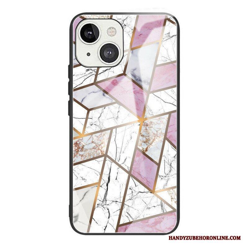 Mobilskal iPhone 13 Mini Geometri Marmor Härdat Glas