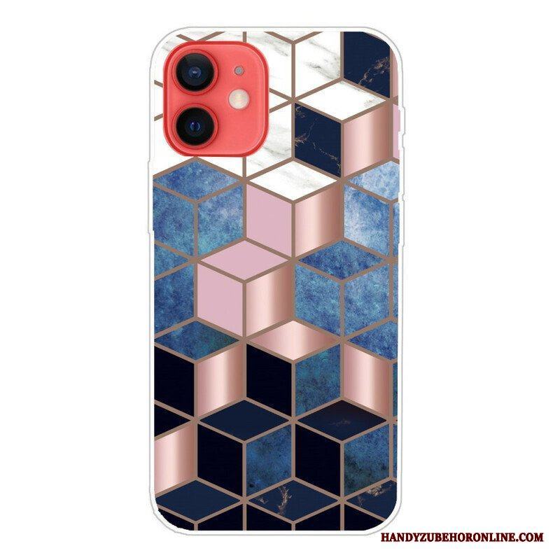 Mobilskal iPhone 13 Mini Nedgång Geometrisk Marmor