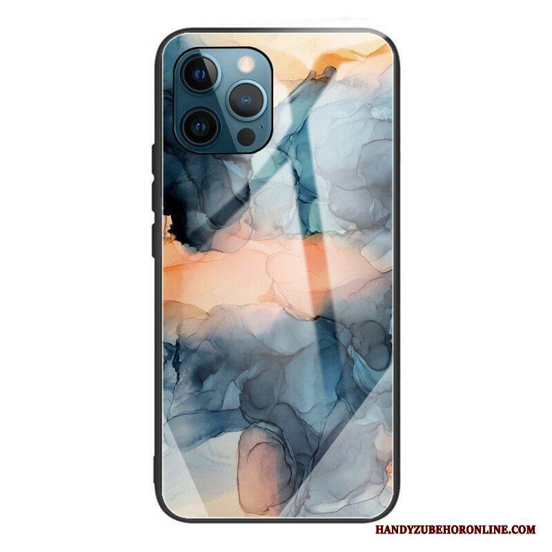 Mobilskal iPhone 13 Pro Marmor Härdat Glas