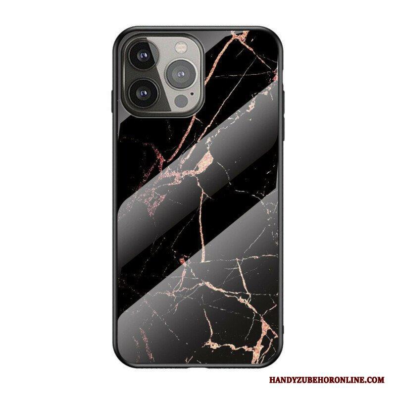 Mobilskal iPhone 13 Pro Marmorfärger Härdat Glas