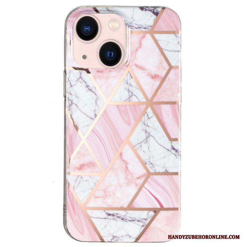 Mobilskal iPhone 15 Plus Flashig Geometrisk Marmor