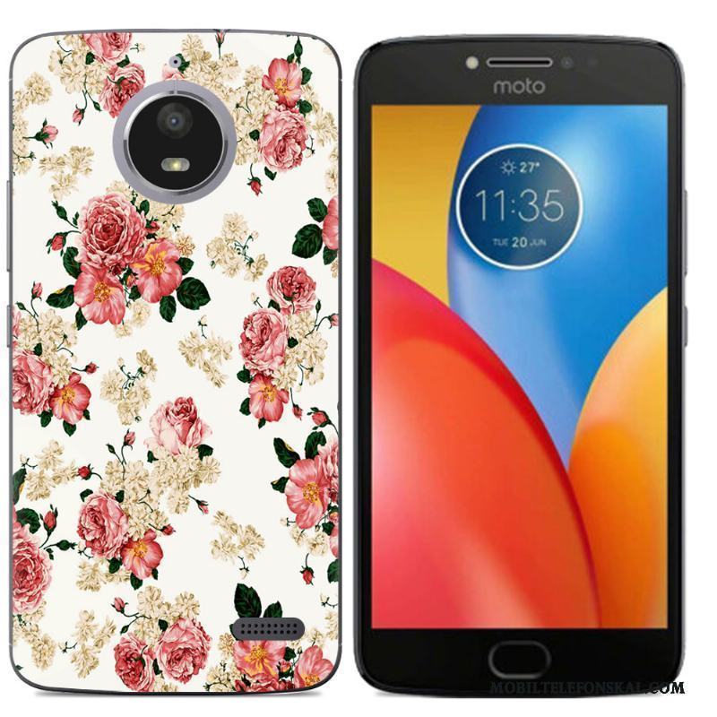 Moto E4 Tecknat Skal Telefon Silikon All Inclusive Mjuk Kreativa Purpur