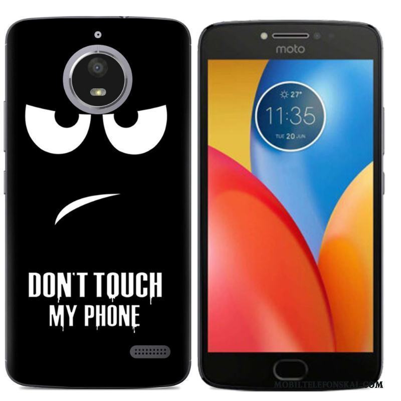 Moto E4 Tecknat Skal Telefon Silikon All Inclusive Mjuk Kreativa Purpur