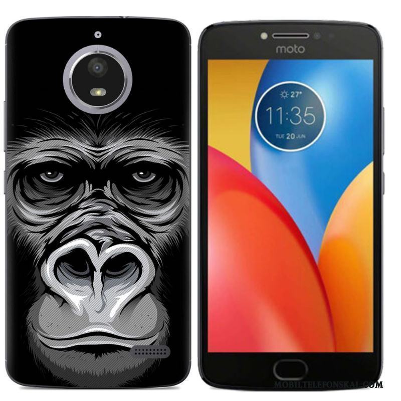 Moto E4 Tecknat Skal Telefon Silikon All Inclusive Mjuk Kreativa Purpur