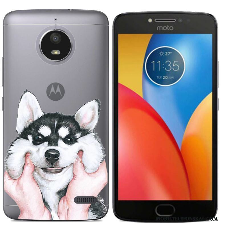 Moto E4 Tecknat Skal Telefon Silikon All Inclusive Mjuk Kreativa Purpur