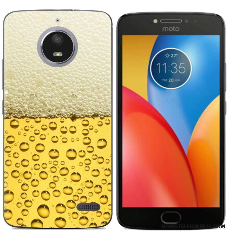 Moto E4 Tecknat Skal Telefon Silikon All Inclusive Mjuk Kreativa Purpur