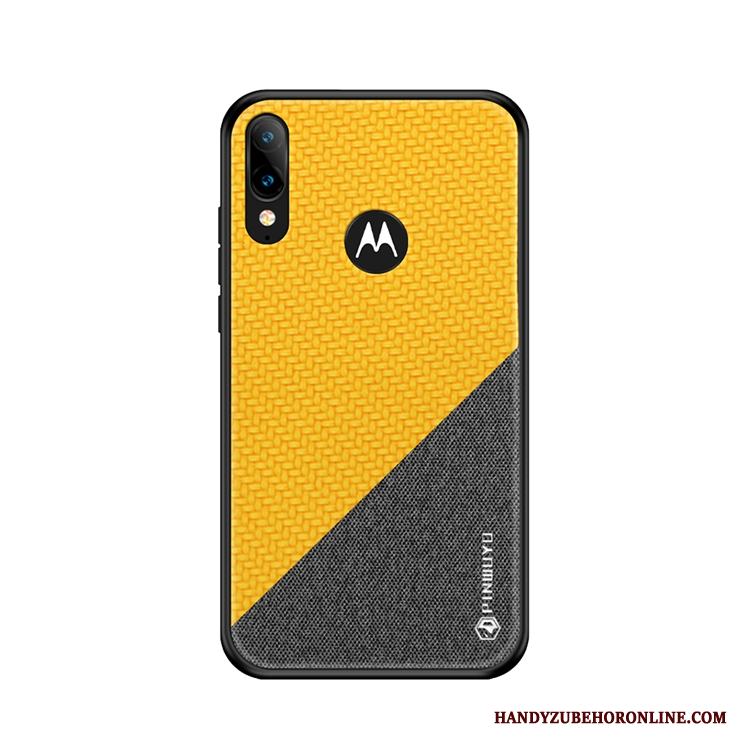 Moto E6 Plus All Inclusive Fodral Fallskydd Skal Telefon Målarduk Gul