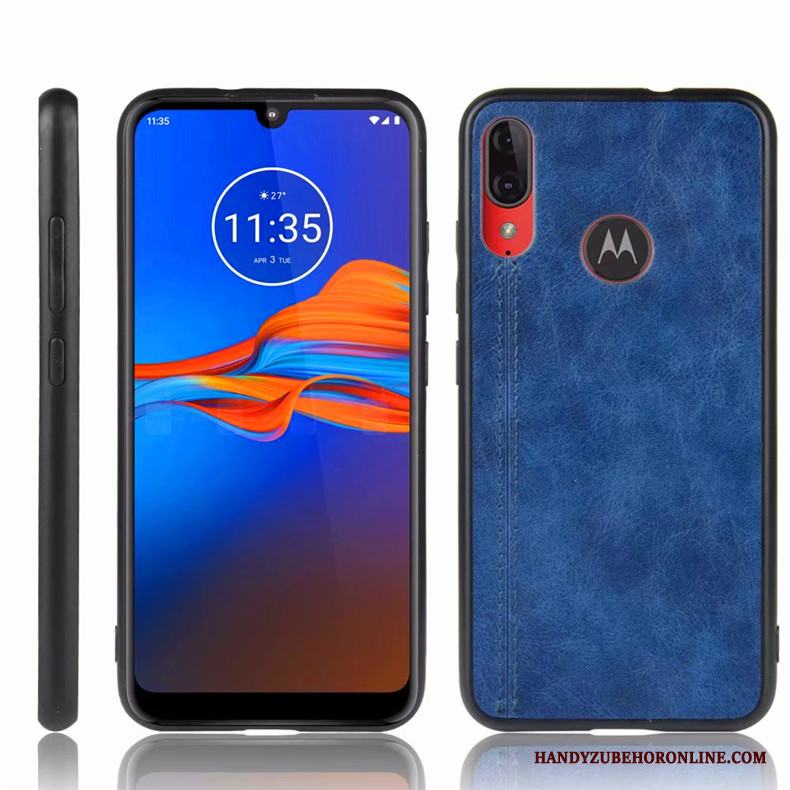 Moto E6 Plus Enkel Fodral All Inclusive Skydd Blå Fallskydd Skal Telefon