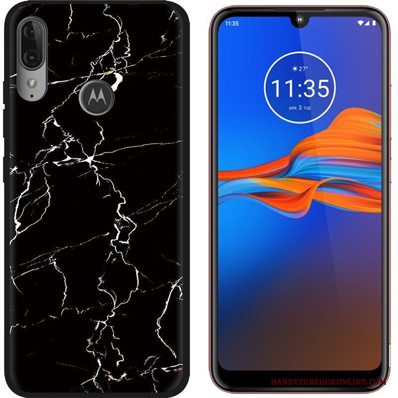 Moto E6 Plus Fodral Skal Telefon Bra Försäljning Svart Grön Duk Nubuck