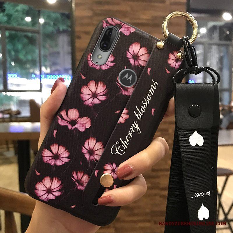 Moto E6 Plus Mjuk Kyla Skydd Support Kreativa Skal Blommor