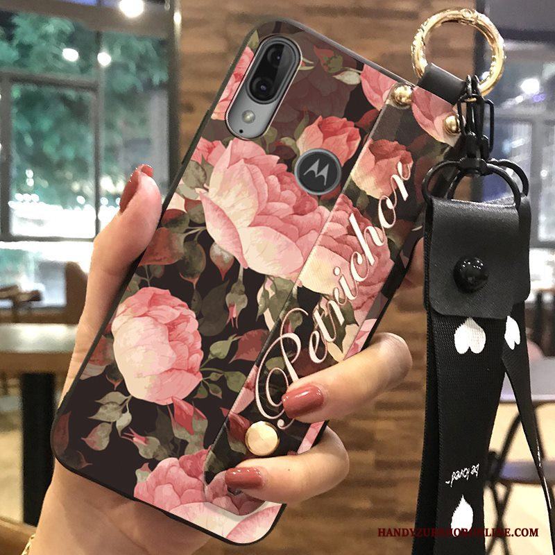 Moto E6 Plus Mjuk Kyla Skydd Support Kreativa Skal Blommor