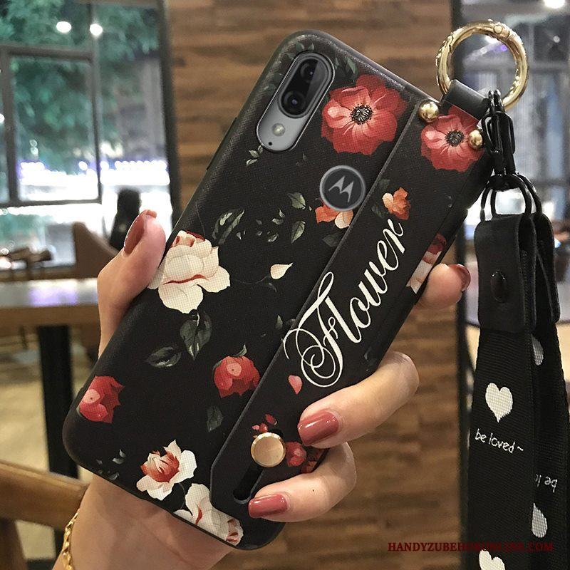 Moto E6 Plus Mjuk Kyla Skydd Support Kreativa Skal Blommor