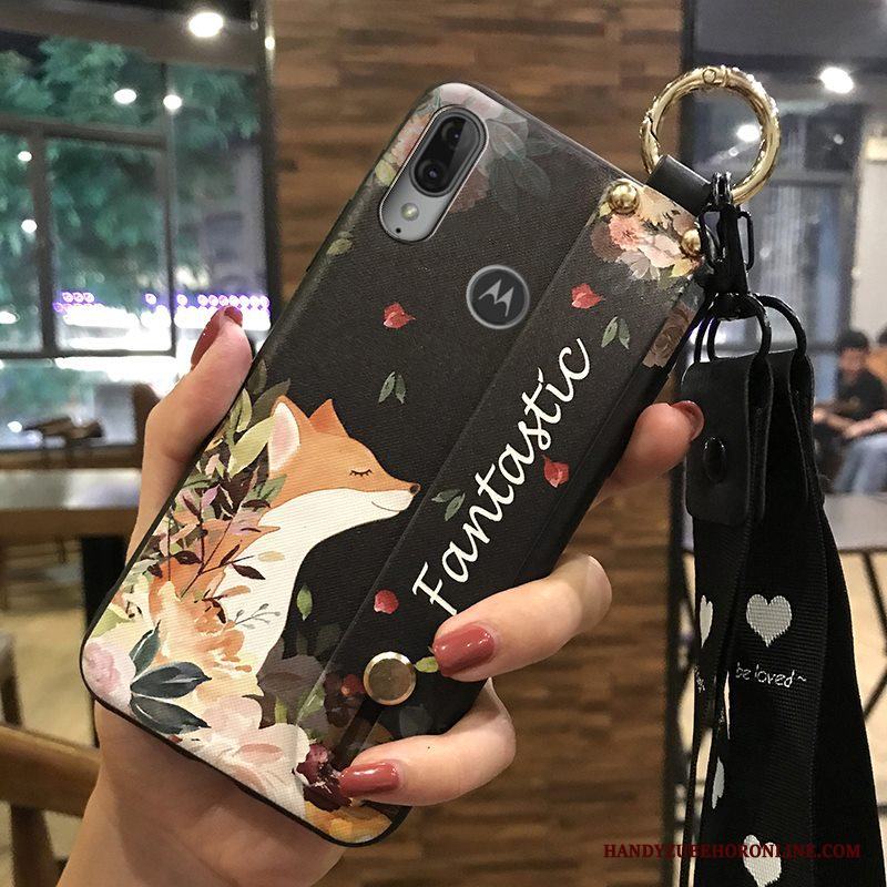 Moto E6 Plus Mjuk Kyla Skydd Support Kreativa Skal Blommor