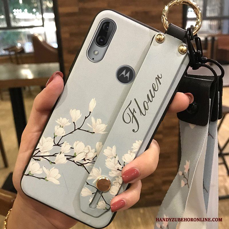 Moto E6 Plus Mjuk Kyla Skydd Support Kreativa Skal Blommor