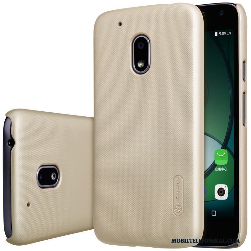 Moto G4 Play Mobil Telefon Nubuck Fodral Skal Skydd Guld Telefon