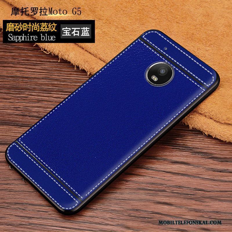 Moto G5 Mönster Litchi Läder Mjuk Nubuck Skal Telefon Business