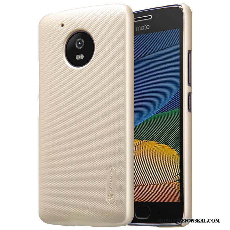 Moto G5 Nubuck Fodral Röd Skal Telefon Mobil Telefon Fallskydd Guld